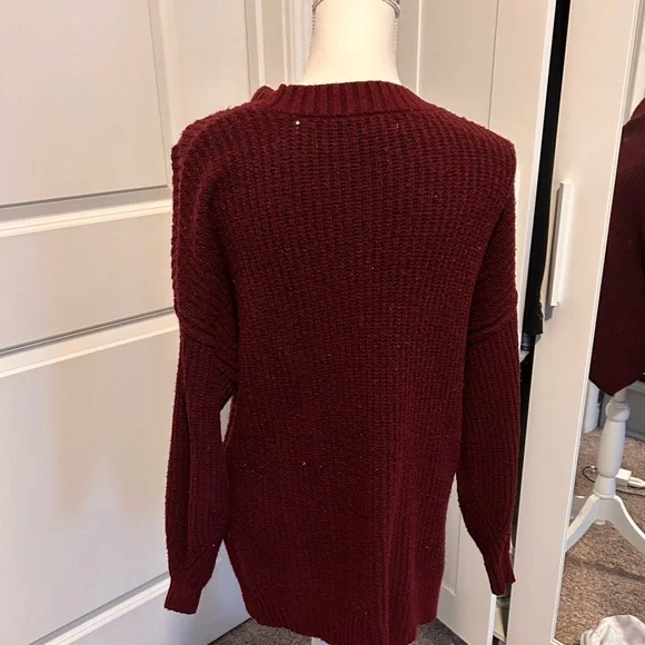 American Eagle Maroon Knit Sweater - Picture 2 of 4